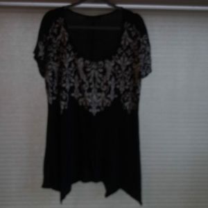 Long cap sleeve top
